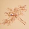 Teyglen Bridal Rhinestones Hair Pins Flower Crystals Wedding Hair Pins Set for Bride Hair Accessories Pink Black Purple Blue Rhinestones Hair Pieces for Women Girls(Rose gold) view 1