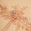 Teyglen Bridal Rhinestones Hair Pins Flower Crystals Wedding Hair Pins Set for Bride Hair Accessories Pink Black Purple Blue Rhinestones Hair Pieces for Women Girls(Rose gold) view 3