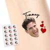 Personalized Temporary Tattoos, Custom Face Tattoos for Birthday Wedding Bachelorette Party, 1 Set of 15 Pieces Customized Tattoos Temporary with Red Hearts Name view 1