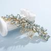 Teyglen Women's Mint blue Rhinestones Hair Comb, Luxurious Hair Accessories for Wedding, Party, Christmas, Photoshoot, Halloween, Seaside Beach - Manual, 15 *6cm/5.9 *2.36 inches, 1 Count view 3