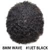 Afro Curly Toupee for Black Men Brazilian Human Hair Pieces Full PU African American Afro Mens Toupee Hair System Man Weave Hair Unit Black Male Prosthesis 8x10 1# JET BLACk 8mm afro wave view 2