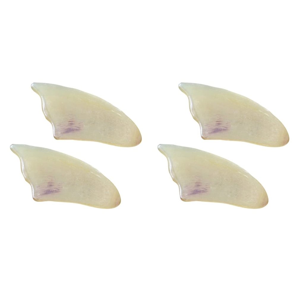 minkissy 4pcs Small Triangular Scraping Board Natural Sheep Horn Facial Scraper for Massage Promotes Circulation and Skin Elasticity Comfortable and Easy to Care Beige