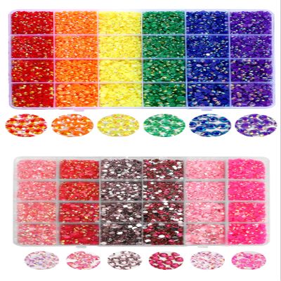 42000 Pcs Rhinestones Flat Black Resin Jelly Crystal Gemstones for Crafts Nails Makeup Tumbler Shoes DIY Decoration(Rainbow Rhinestones+Pink Rhinestones)