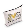 G2TUP Police Officer Gift Peace Love Corrections Makeup Bag Correctional Officer Cosmetic Bag New Police Officer Graduation Gift Zipper Travel Bag (Peace Love Corrections White Bag) view 1