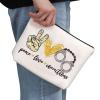 G2TUP Police Officer Gift Peace Love Corrections Makeup Bag Correctional Officer Cosmetic Bag New Police Officer Graduation Gift Zipper Travel Bag (Peace Love Corrections White Bag) view 2