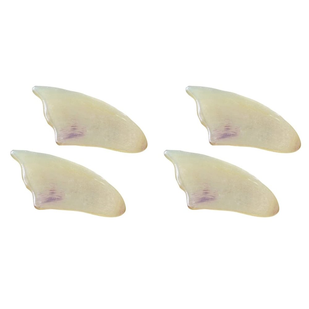 Beaupretty 4pcs Small Triangular Gua Scraping Board Natural Sheep Horn Scraping Tool for Body and Facial Massage Promotes Circulation and Relieves Tension