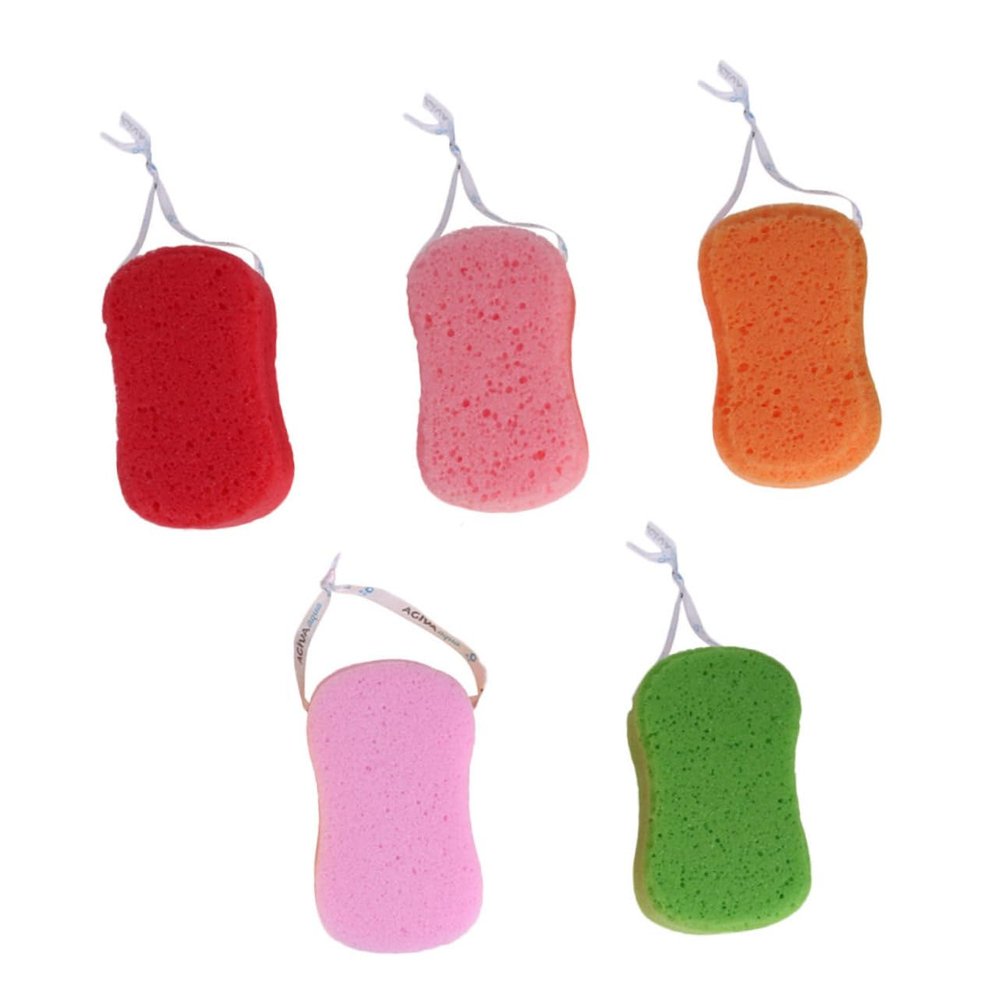 FRCOLOR 5pcs Bath Sponge Set Body Shower Exfoliating Scrubbers for Deep Clean Gentle on Skin Soft No Odor for Baby Bath Random Style