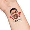 30pcs Custom Heart Temporary Tattoos with Face Name Text, Personalized Temporary Tattoo with Face for Adults Couple Women Men Custom Name Tattoos for Birthday Bachelorette Party view 1