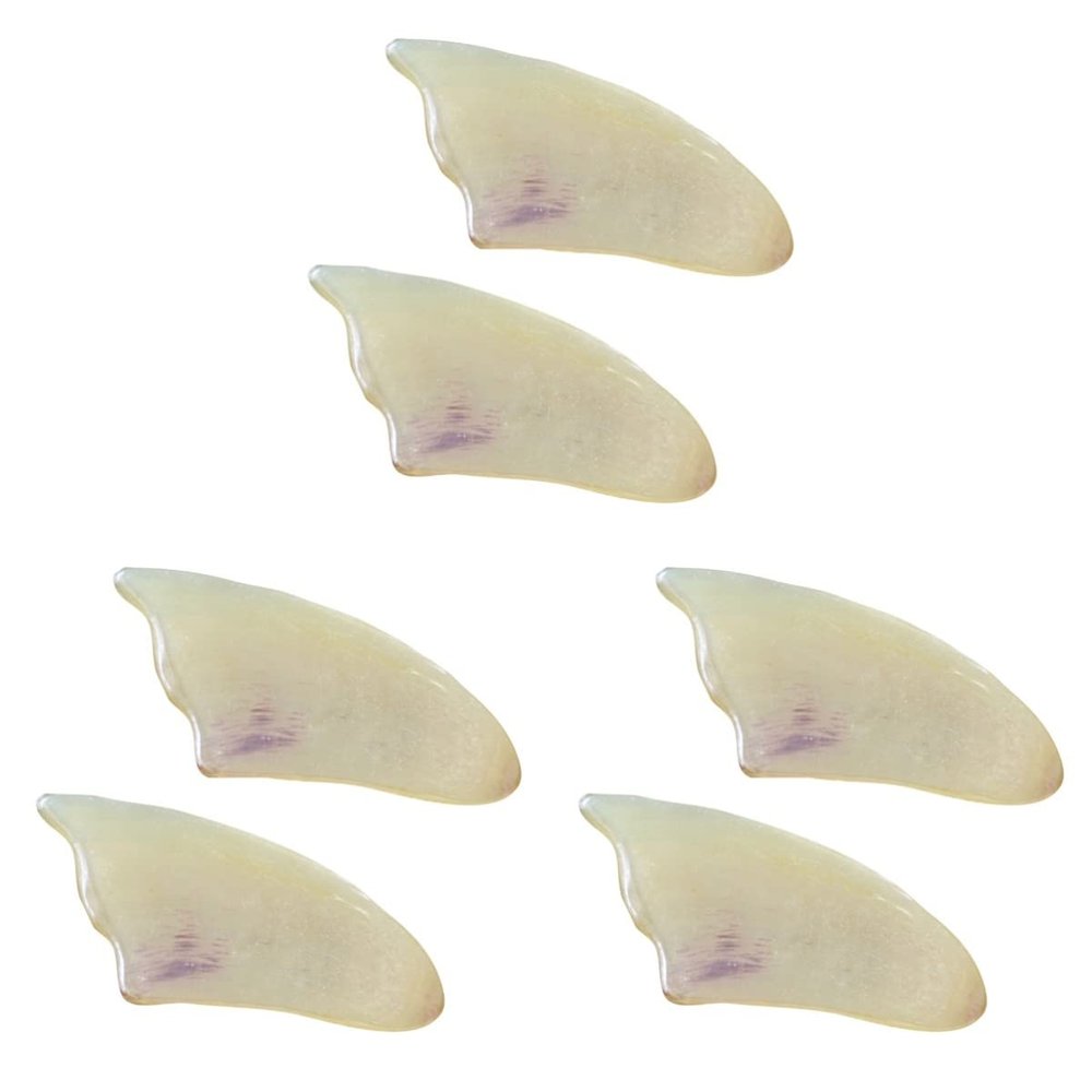 Beaupretty 6pcs Small Triangular Shape Scraping Plate Massage Tool for Body Natural Sheep Horn Gua Board for Facial and Circulation