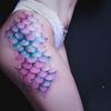 Panda Legends 2 Sheets Mermaid Scales Body Temporary Tattoos Realistic Tattoo Stickers Costume Party Covering Scars Fake Tattoos, multicolor, 30cm, 0.2 kilograms view 2
