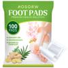 AOSORW Natural Herbal Foot Pads - 100 Pack Ginger Oil & Bamboo Charcoal Premium Foot Care Patches - Relieves Stress and Fatigue - Improves Sleep and Supports Body Cleansing view 1