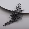 Chargances Bridal Black Crystal Hair Comb Gothic Black Wedding Hair Vine Side Comb Rhinestone Head Accessory Wedding Headpiece Prom Party Festival for Women view 1