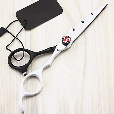 Professional Hair Cutting Shears, 6inch Professional Japan 440c White Black Hair Scissors Cutting Barber Hair Scissor Haircut Thinning Shears Hairdressing Scissors (Color : Cutting)