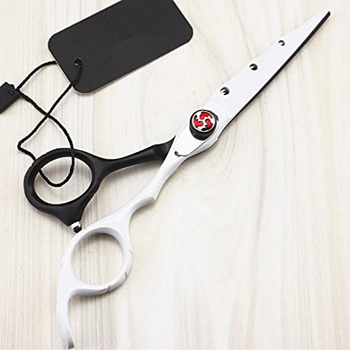Professional Hair Cutting Shears, 6inch Professional Japan 440c White Black Hair Scissors Cutting Barber Hair Scissor Haircut Thinning Shears Hairdressing Scissors (Color : Cutting)