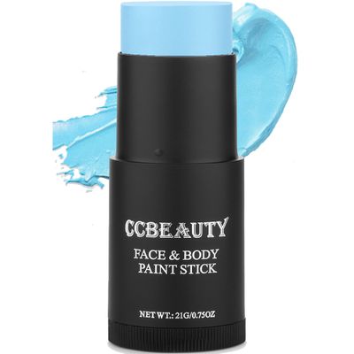 CCbeauty Light Blue Face Paint Stick, Face Painting Kit, Full Coverage SFX Makeup Foundation, Professional Body Paint for Halloween Costume Cosplay Theme Party, For Avatar, Sally Corpse Bride Makeup