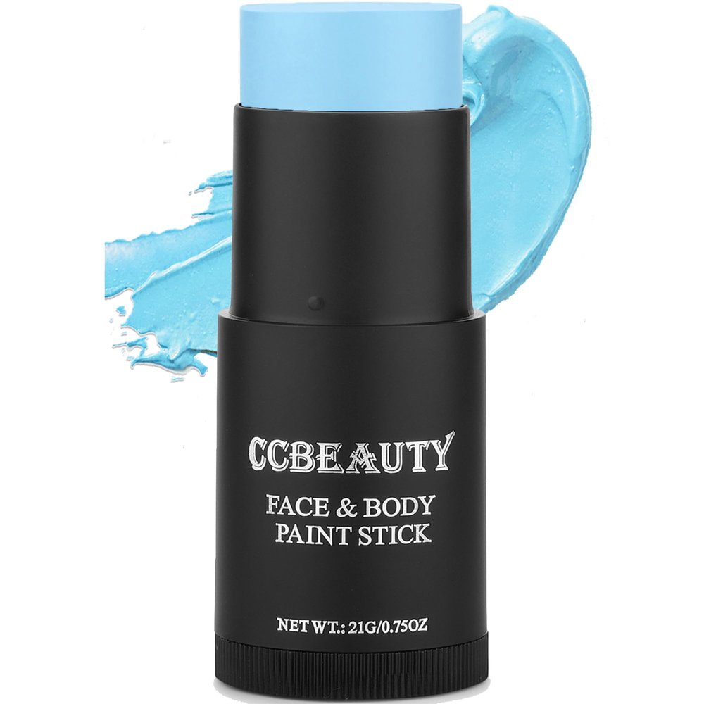 CCbeauty Light Blue Face Paint Stick, Face Painting Kit, Full Coverage SFX Makeup Foundation, Professional Body Paint for Halloween Costume Cosplay Theme Party, For Avatar, Sally Corpse Bride Makeup