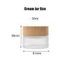 2 Pack 30ml/1oz Empty Refillable Frosted Glass Cosmetic Cream Jar Bottle Round Makeup Cosmetic Face Cream Eye Cream Lotion Lip Balm Travel Sample Containers Storage Vials with Natural Bamboo Lid view 2