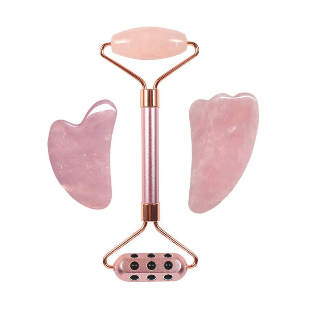 Jade Roller Rose Quartz Facial Gua Sha Tools Germanium Stone Roller Set Massage Beauty Tools,Type 6