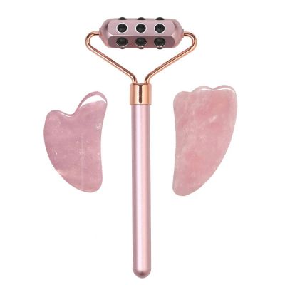 Jade Roller Rose Quartz Facial Gua Sha Tools Germanium Stone Roller Set Massage Beauty Tools,Type 7