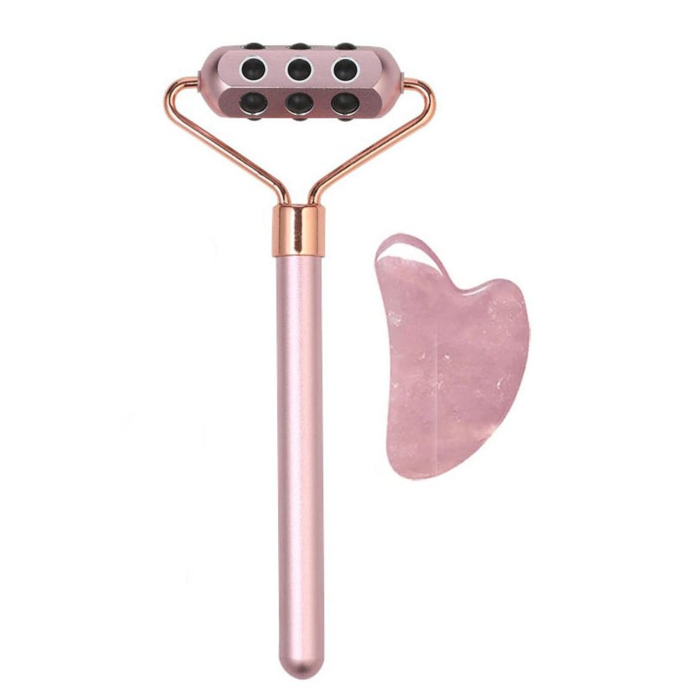 Jade Roller Rose Quartz Facial Gua Sha Tools Germanium Stone Roller Set Massage Beauty Tools,Type 4