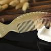 Healifty Fish-Shaped Comb for Women - Natural Horn Styling Tool Anti-Static Portable Hair Care Promotes Blood Circulation 7.08 Inches view 4