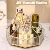 Lazy Susan Perfume Organizer 360 Degree Rotating Makeup Organizer Geometric Shape Perfume Display Decorative Tray for Makeup Brushes, Lipsticks, Prefume view 2