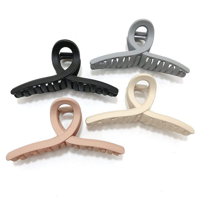 Staila Hair Claw Clips Large No Slip Big Matte Jaw Butterfly Clip for Thin Fine Thick Hair Women and Girls, 4 Pack