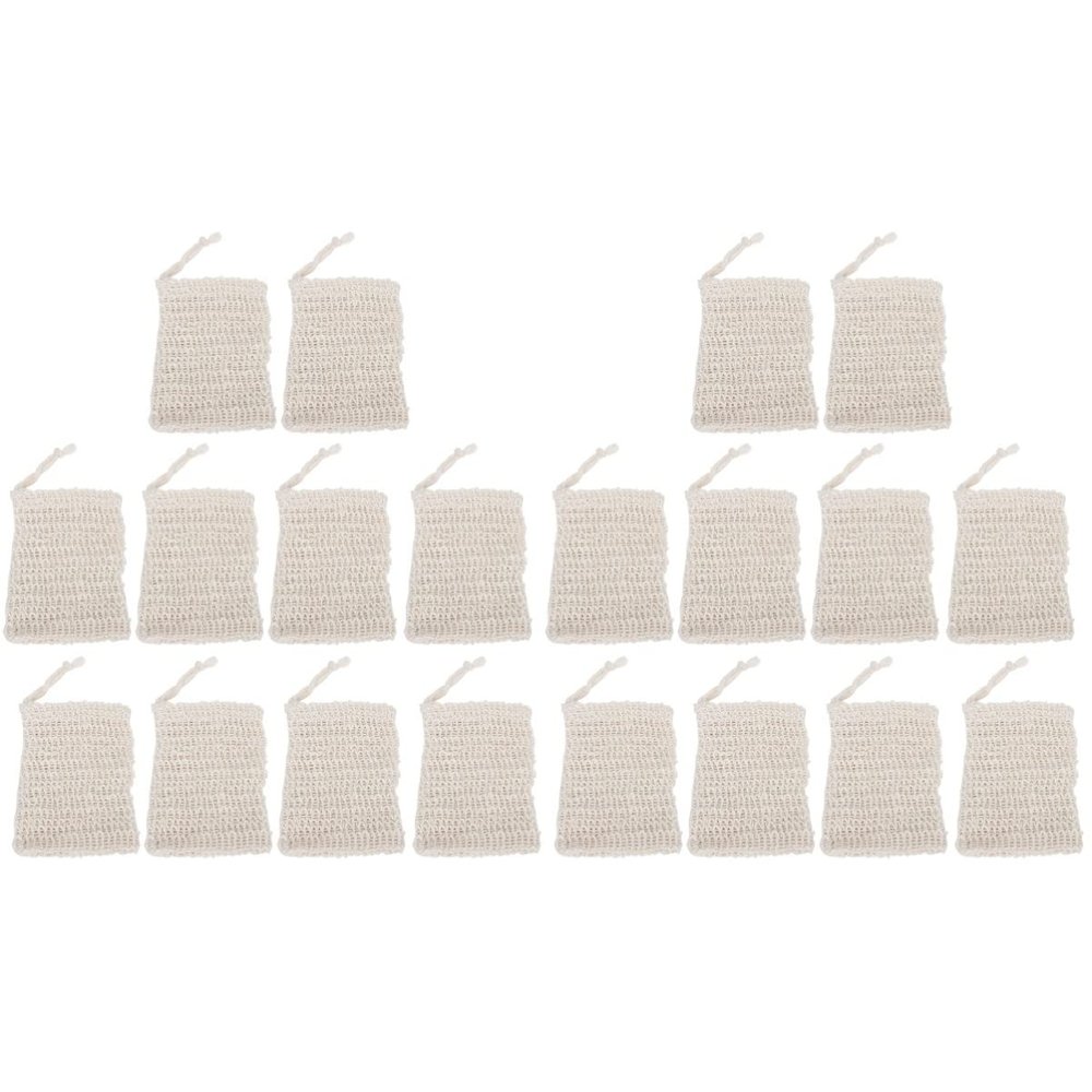 20 pcs soap foaming bag cotton soap Foam Enhancing Net Foaming Net Soap Pouch soap bag for shower Soap Saver Pouch Net drawstring sisal soap bubbles