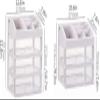 JYYBN Organizer Rack Cosmetic Storage Box Lipstick Mask Portable Makeup Case Desktop Finishing Makeup Brush Box Jewelry Box Jewelry Storage Box Double Layer (Transparent) Makeup Display Shelf view 2