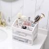 JYYBN Organizer Rack Cosmetic Storage Box Lipstick Mask Portable Makeup Case Desktop Finishing Makeup Brush Box Jewelry Box Jewelry Storage Box Double Layer (Transparent) Makeup Display Shelf view 4