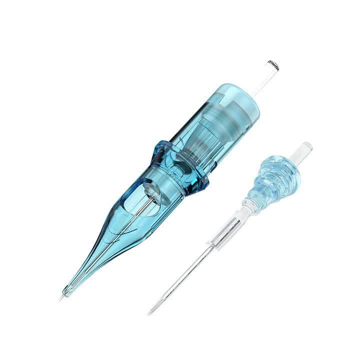 JAGUAR 20pcs Tattoo Cartridge Needles- Tattoo Needles Cartridges Sterilized with Membrane Mixed Sizes-Upgraded 2.0 Casing Design- Durable Tattoo Needles for Tattooing - Round Liner (0809RL)