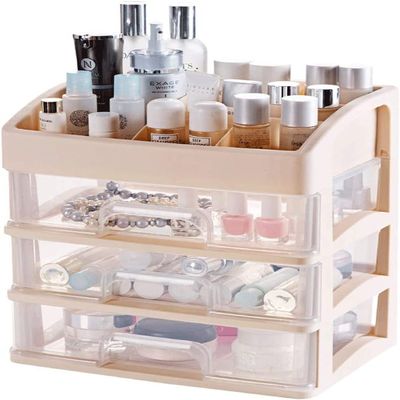 JYYBN Makeup Organizer Rack Desktop Drawer Type Finishing Box Face Cream Lipstick Eyebrow Pencil Skin Care Product Storage Box Makeup Display Shelf