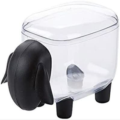 JYYBN Cotton Swab Storage Box with Lid Transparent Cotton Swab Cosmetic Small Box Desktop Cotton Swab Box Makeup Cotton Box Finishing Box (Color : Black)