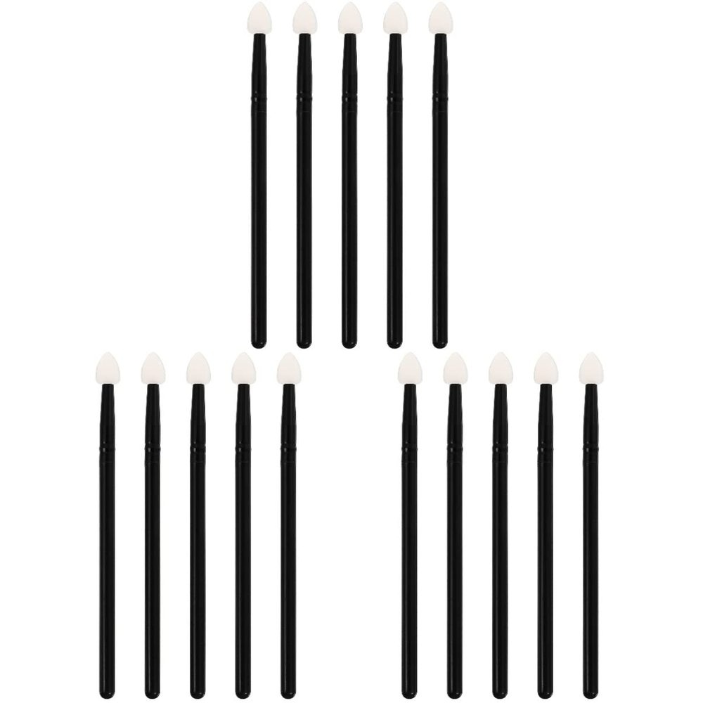 minkissy 15pcs Silicone Eyeshadow Makeup Brush Versatile Eye Makeup Applicators for Skin Types Includes Translucent Handles for Even Application