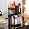 JYYBN Makeup Organizer Rack Rotating Cosmetic Storage Box Simple Desktop Rack Bathroom Dressing Table Skin Care Product Storage Rack Cosmetic Display Rack Makeup Display Shelf (Color : Black) view 3