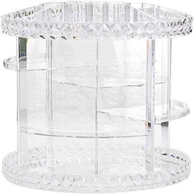JYYBN Makeup Organizer Rack 360 Rotating Crystal Cosmetic Storage Box Multifunction Detachable Makeup Organizer Makeup Display Shelf (Color : 27cmx34.5cm)