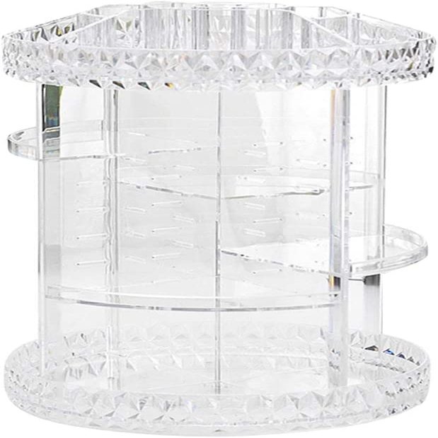 JYYBN Makeup Organizer Rack 360 Rotating Crystal Cosmetic Storage Box Multifunction Detachable Makeup Organizer Makeup Display Shelf (Color : 27cmx34.5cm)