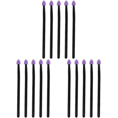 Beaupretty 15pcs Ergonomic Handle Eye Shadow Makeup Brush Reusable Non-absorbent Silicone Brush for Women Easy to Clean Dry