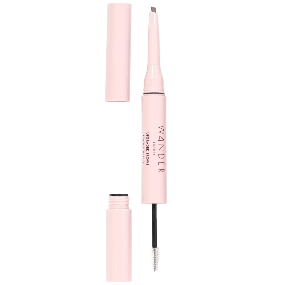 Wander Beauty Upgraded Brow Pencil & Gel Duo - Taupe - 2-in-1 Brow Makeup with Castor Oil, Peptides, Panthenol - Dual-Sided Filler, Definer & Lifter for Fuller Brows - 0.05 fl oz