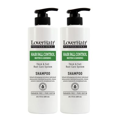 2-PACK LoverHair Professional Hair Fall Control Shampoo 2 x 20.3 fl oz (2 x 600ml)