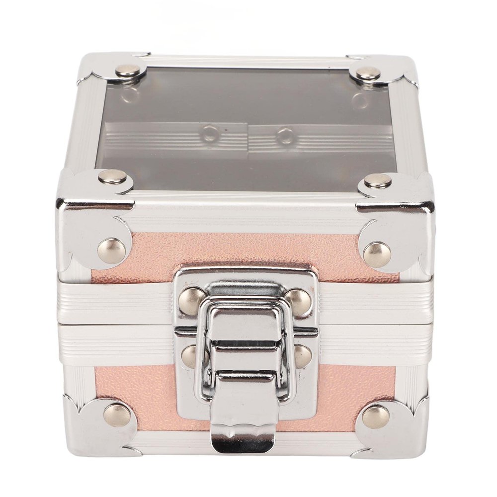 Nail Drill Bit Holder, 25 Holes Transparent Design Nail Drill Bit Organizers 3 Layer Sponge for Beauty Salon(Gold)