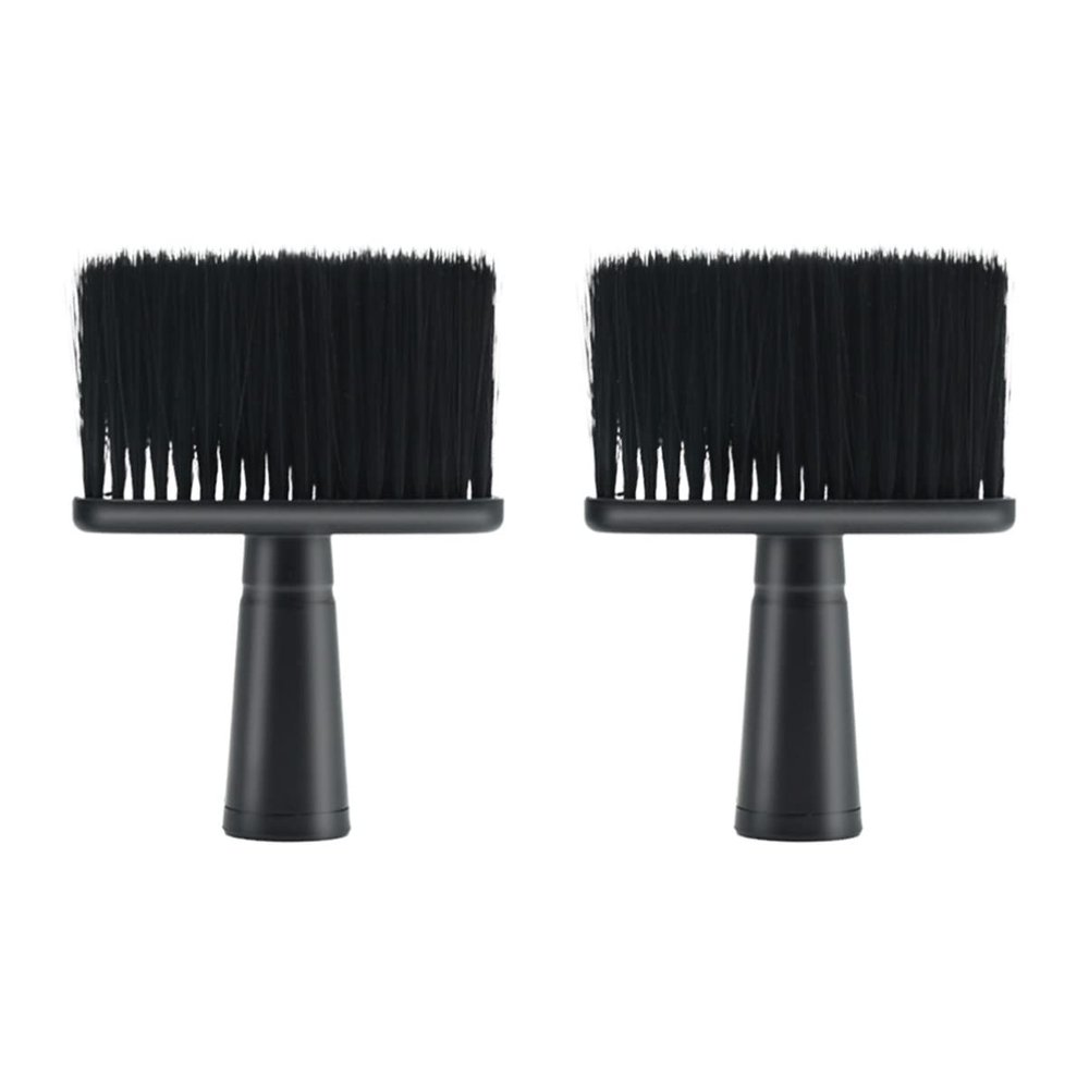 Healifty 2pcs Broken Hair Brush Soft Bristle Hair Cutting Brush for Neck Cleaning Portable Plastic Handle for Salon and Home Use