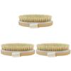 Healifty 3pcs Natural Wood Bristle Bath Brush Handheld Exfoliating Scrubber for Cellulite Removal Gentle for Dry Skin and for Home Use view 1
