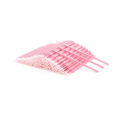 i-Laesh 200Pcs Medium Tip Micro Brushes - Microswabs for Eyelash Extensions - Microbrush Applicators Brush - Cotton Swabs Qtips for Eye Dental Lashes Eyebrow and Personal Care (Pink)
