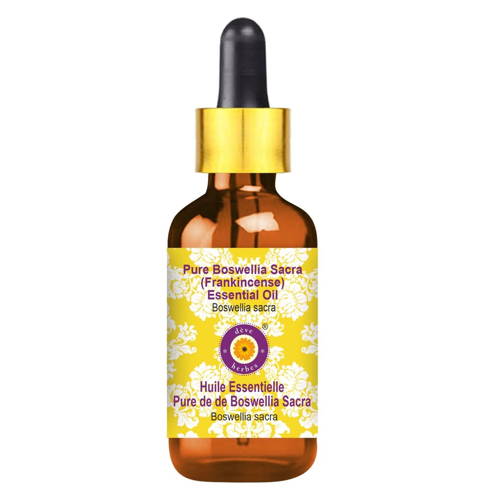 dve herbes Boswellia Sacra (Frankincense) Essential Oil (Boswellia Sacra) with Glass Dropper | Pure | Non-Greasy | Lightweight | Men & Women | All Skin Types | Steam Distilled 10ml (0.33 oz)
