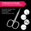 Accessory High Grade 440C Japanese Steel Cuticle Scissors With Sharper Edge, Grooming Precise Pointed Tip , Women and Men Manicure, Pedicure, Eyebrow, Nail Trimming, Eyelash, Dry Skin Matte Silver view 2