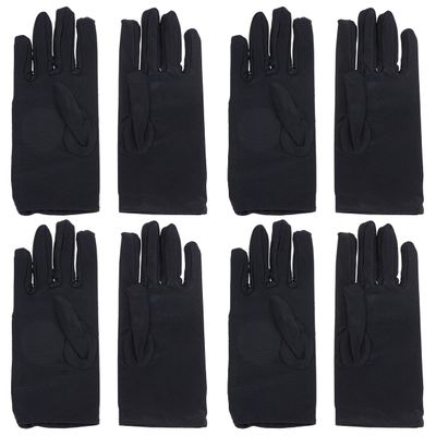FRCOLOR 4pairs Men Moisturizing Etiquette Gloves Black Protective Covers for Jewelry Inspections Gardening and Manual Work Comfortable Fit for Various Hand