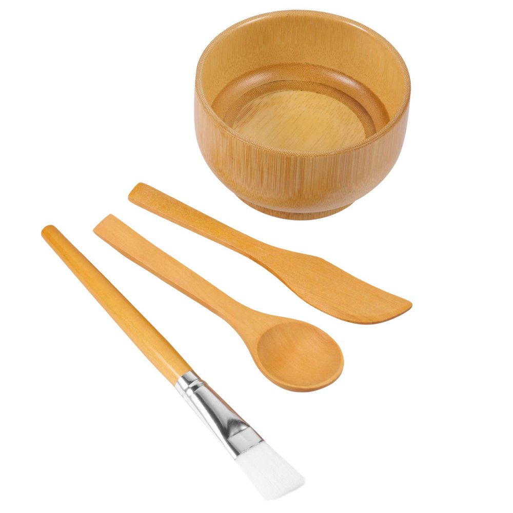 Healifty 4pcs Facial Mask Bowl Face Mask Mixing Includes Spatula Brush and Spoon for Easy Application Lightweight and Washable Skin Care Tools for Home and Travel