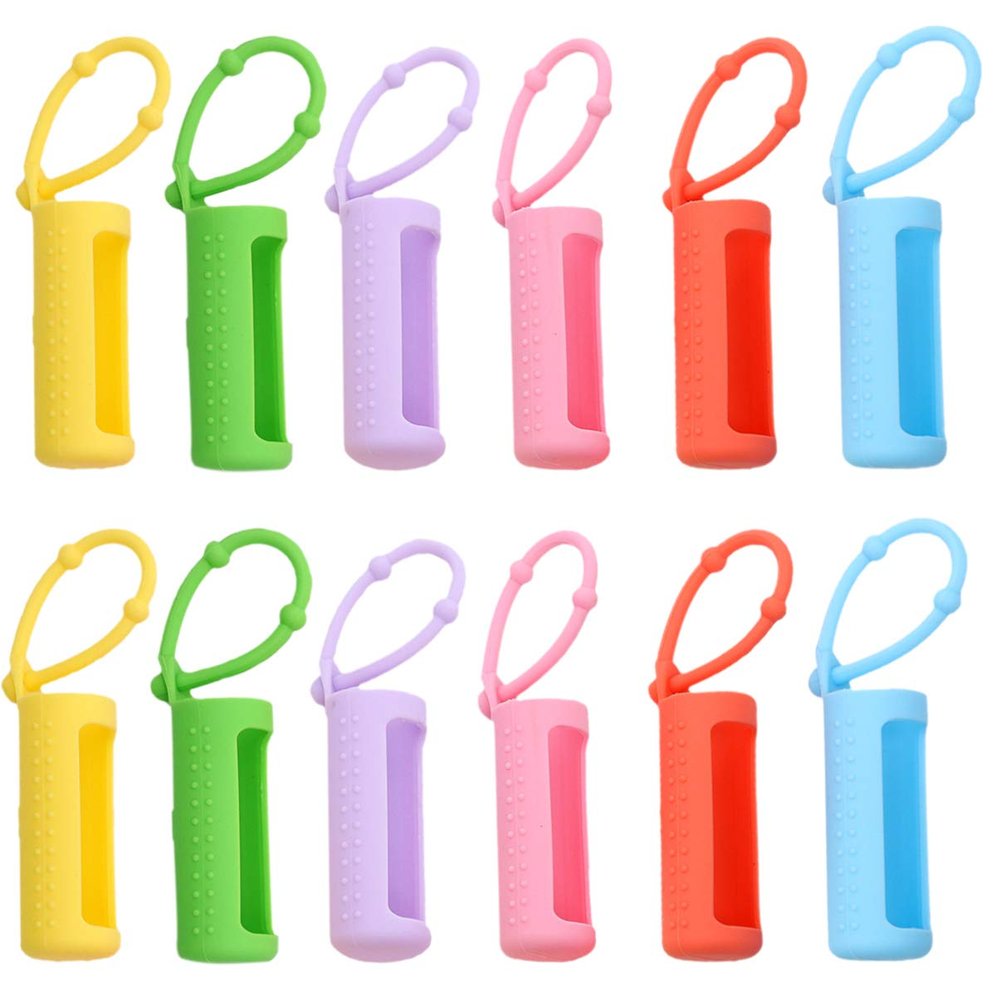 Healifty 12pcs Silicone Bottle Cover Case Protective Sleeve for Essential Oils for Travel Business Camping Daily Use Colors