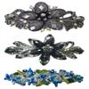 Set of 3 3 Styles Butterfly/Flower Barrettes 0052aqua0014jet52coolGray-3 view 1